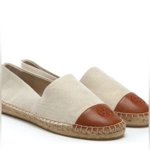 NWOB Tory Burch Color Block Natural Woven Espadrille shoes Size 11